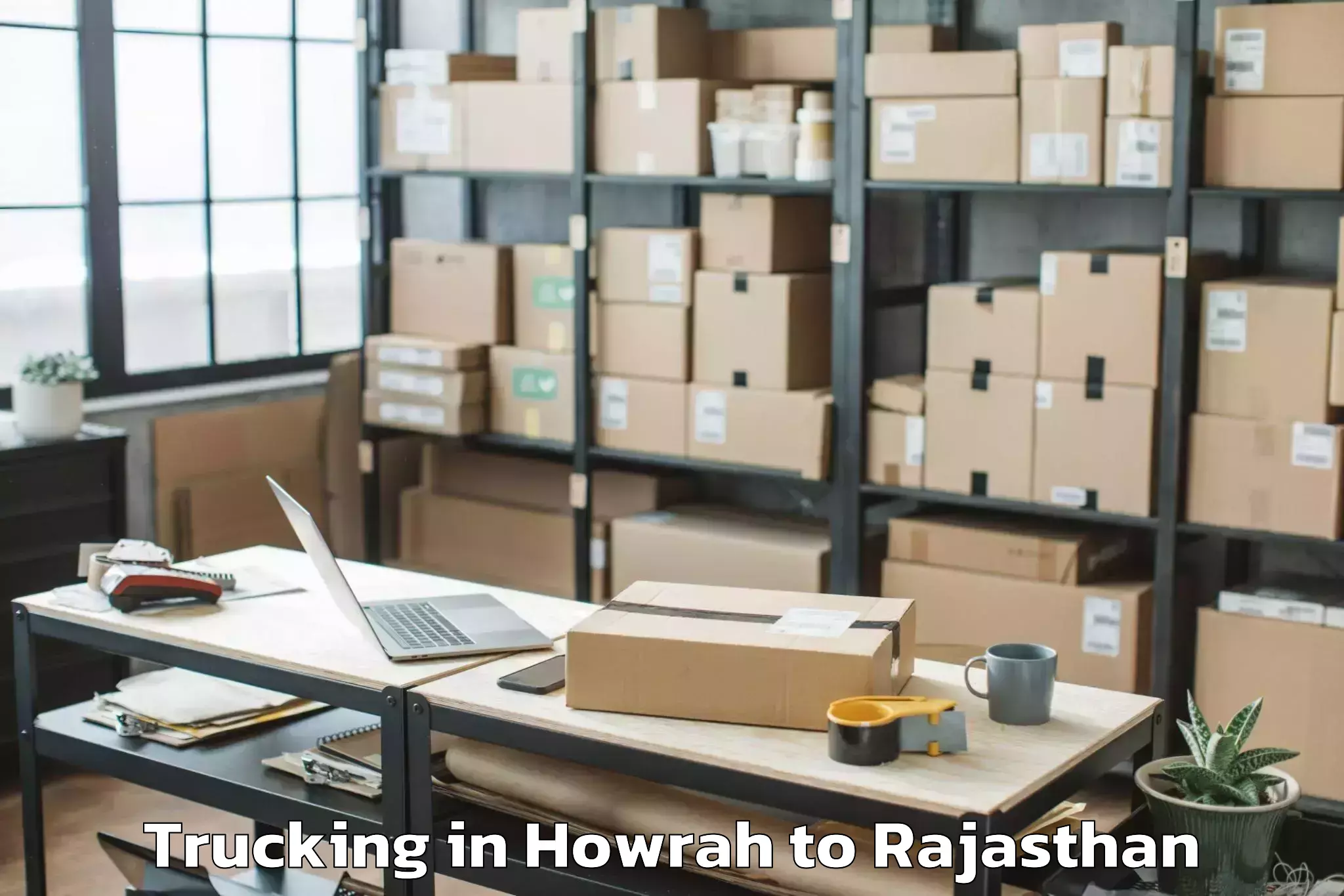 Book Howrah to Bagar Trucking Online